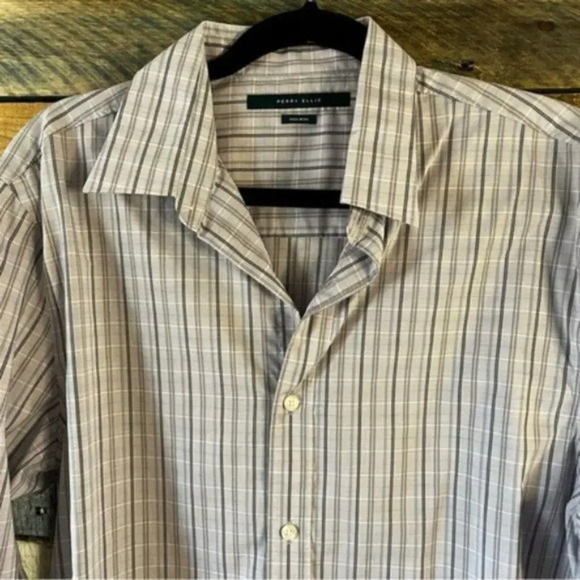 Perry Ellis Lavender Plaid Button Down Size Medium - Picture 3 of 10